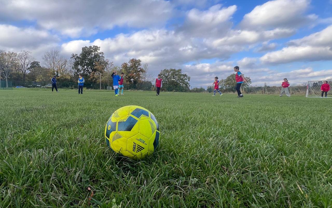 Children playing football